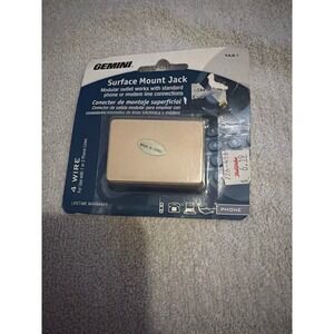 Gemini TA61 Surface Mount Jack 4 Wire 1 or 2 Phone Lines Almond Modular Outlet